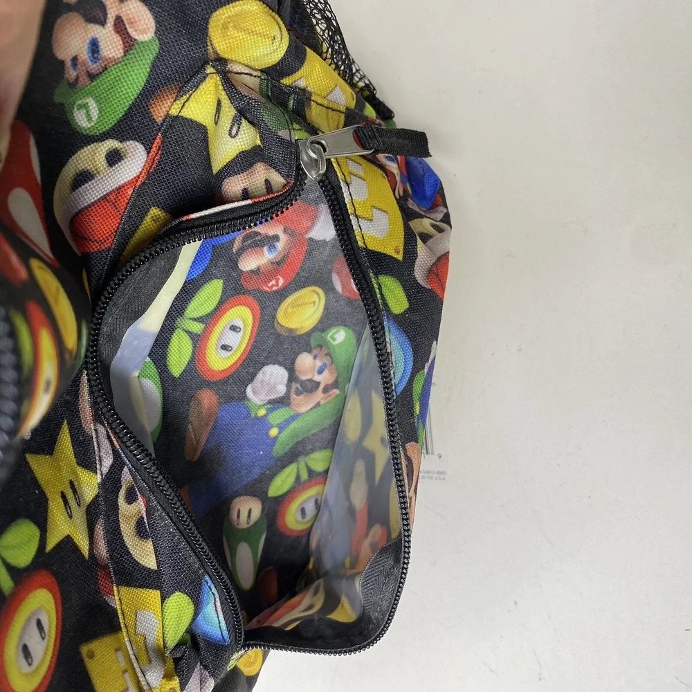 Super Mario Bros Nintendo Kids Backpack Mario Luigi Coins All Over Print 2017